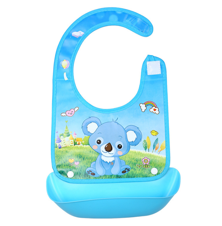 Silicone baby bib size comparison - fits babies 6 months to 3 years adjustable fit