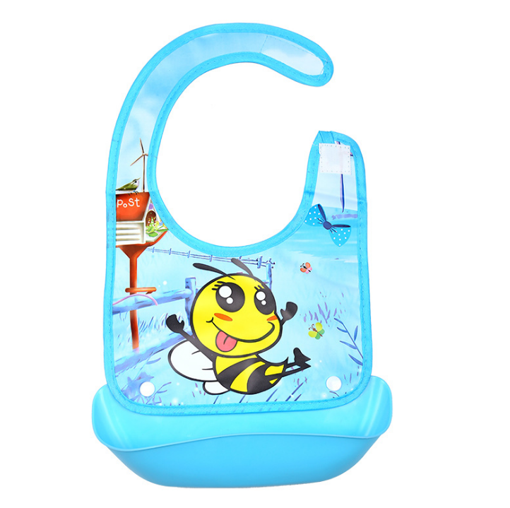 Baby toddler silicone bib flat lay - dishwasher safe easy clean BPA free feeding bib